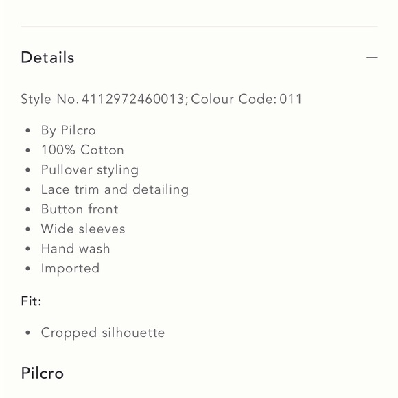 Anthro Pilcro Cotton Lace Trim Crop Top - Picture 5 of 5